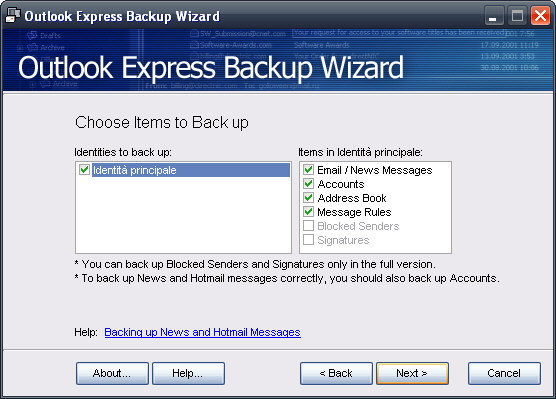 Outlook Express Backup 