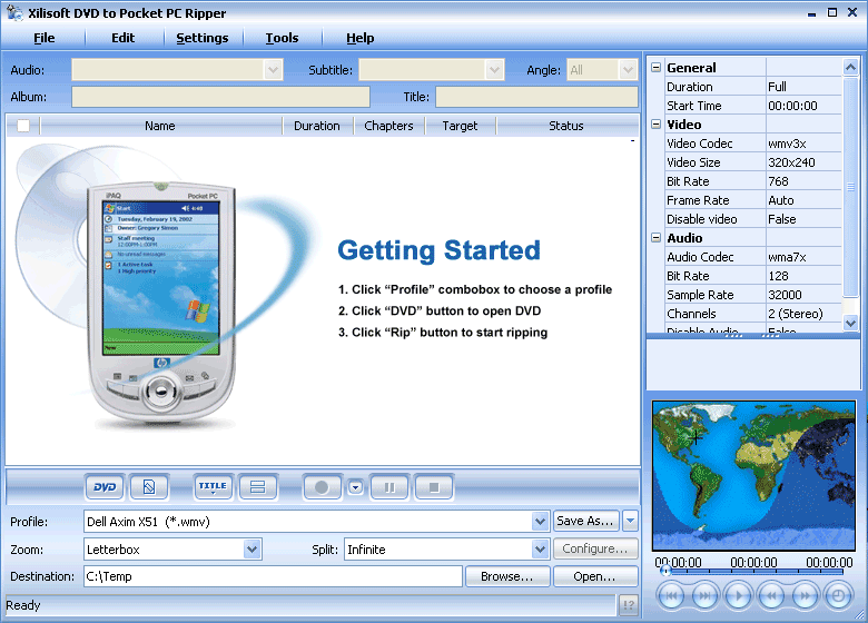 Xilisoft DVD para Pocket PC Ripper