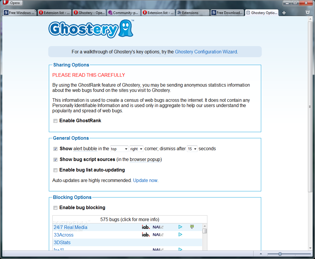 Ghostery for Opera